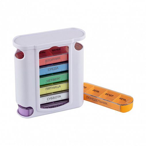 Таблетница Ecos, 7 секций, 10,5 x 4,3 x 12,6 см фото