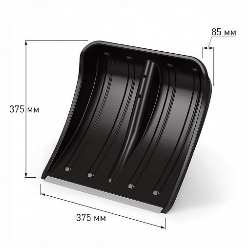 Лопата для уборки снега без черенка Альтернатива Классика, блоксополимер, 375 x 375 мм фото