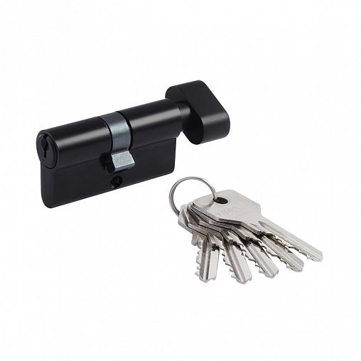 Цилиндровый механизм Нора-М STD Z ЛВ-60 (30-30), ключ/вертушка, черный фото
