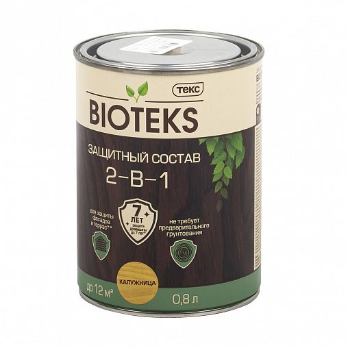 Защитный лессирующий состав для дерева Bioteks 2-в-1, 0,8 л, калужница фото