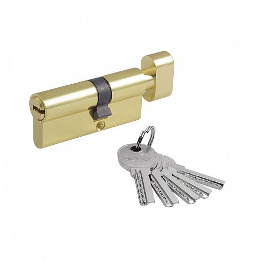 Цилиндровый механизм Нора-М STD AL ЛПВ-70 (40-30В), ключ/вертушка, золото фото