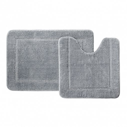 Коврик в ванную и туалет IDDIS Promo, микрофибра, 65 x 45 + 45 x 45 см, серый фото