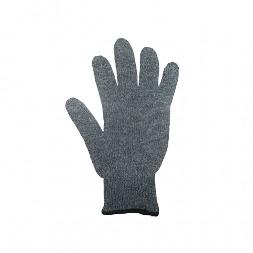 Перчатки трикотажные полушерстяные (70%), двойная вязка, 100 - 105 г, серые фото