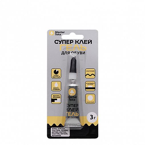 Клей-гель секундный цианоакрилатный MasterTeks, для обуви, 3 г фото