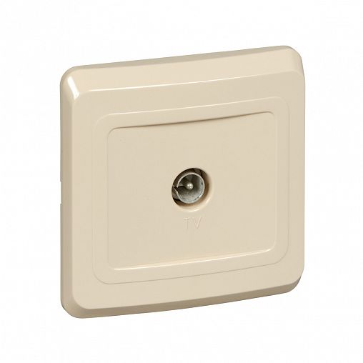 Розетка ТВ Systeme (Schneider) Electric Этюд, встраиваемая, кремовая фото