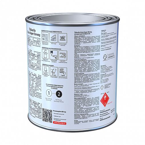 Лак полуматовый Tikkurila Unica Super Strong 20 (Уника Супер Стронг 20), база EP, бесцветный, 0,9 л фото