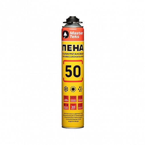 Профессиональная монтажная пена Masterteks 50 PRO, всесезонная, 715 мл фото