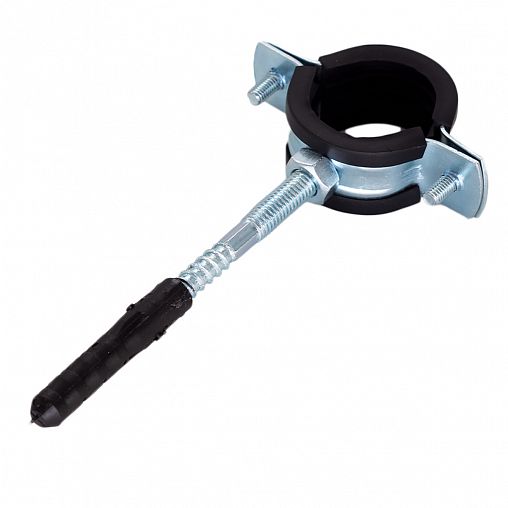 Хомут металлорезиновый CTM CHSR0012S, с шурупом и дюбелем, 20 - 25 мм, 1/2" фото