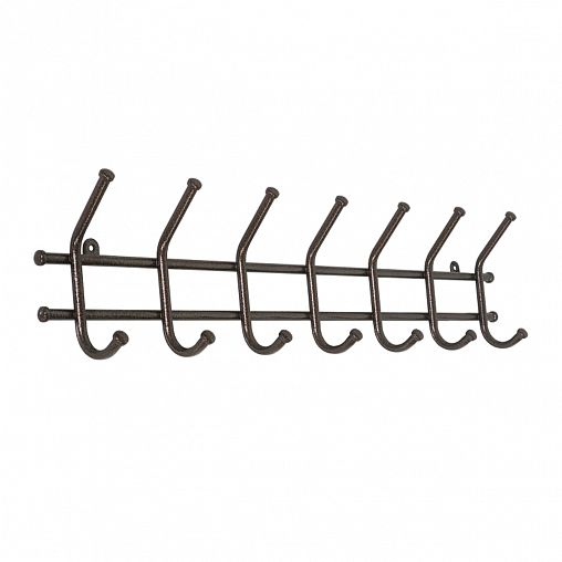 Вешалка настенная ЗМИ Норма 7, 7 крючков, 70,5 x 8 x 16,8 см, медный антик фото