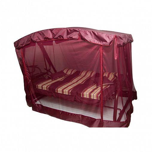 Качели садовые Olsa Палермо Премиум, трехместные, 266,5 x 144 x 186 см, каркас бордовый фото