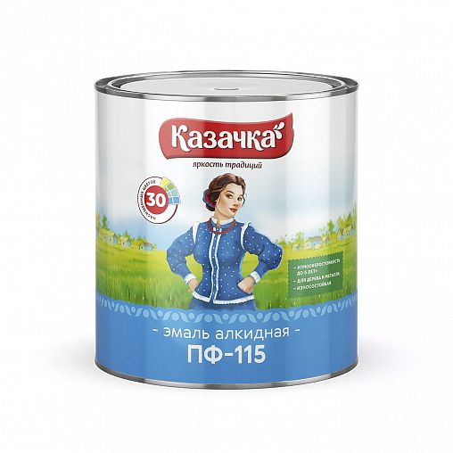 Эмаль ПФ-115 алкидная Казачка, глянцевая, 2,8 кг, салатная фото