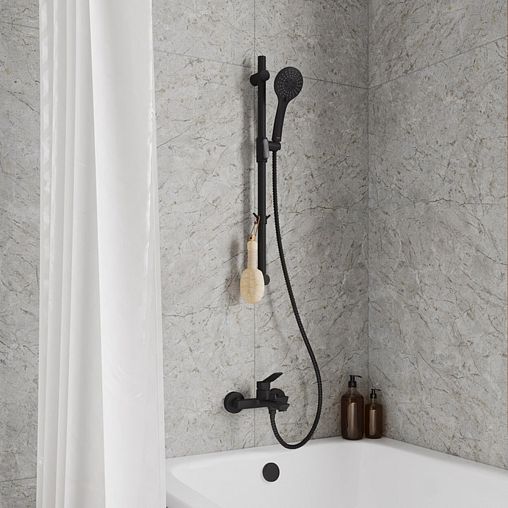 Штанга для душа Milardo Ideal Spa, черная матовая фото