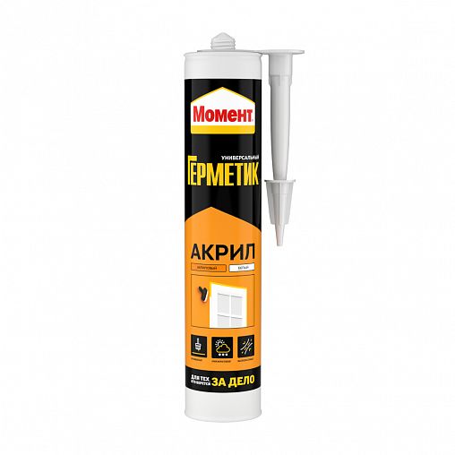 Акриловый морозостойкий герметик Момент, 420 г, белый фото