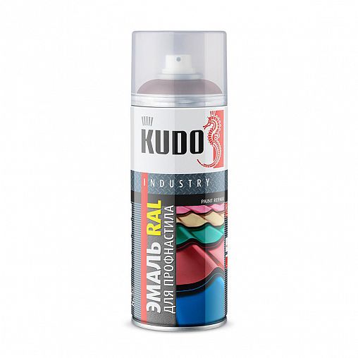 Аэрозольная краска для металлочерепицы Kudo KU-08019R, 520 мл, RAL 8019, серо-коричневая фото