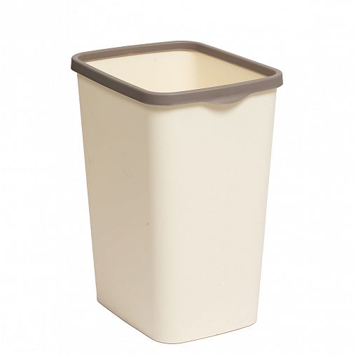 Ведро для мусора Violet Tandem, 20 л, с фиксатором, слоновая кость/шоколад фото