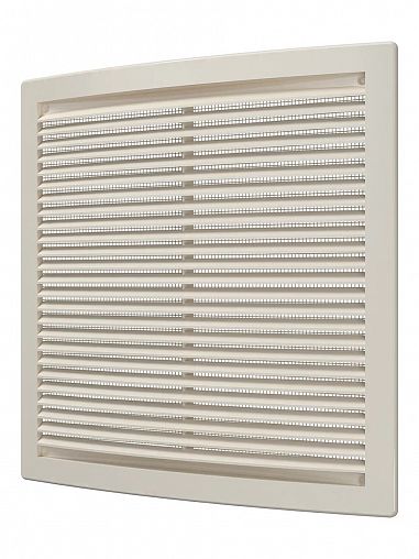Вентиляционная решетка Era 2525РЦ Ivory, пластиковая, с сеткой, 250 x 250 мм фото
