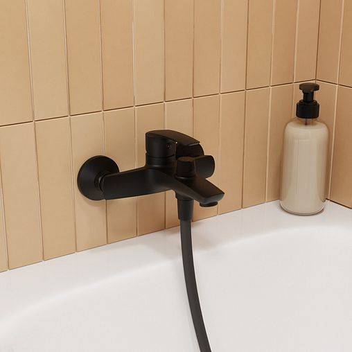 Смеситель для ванны IDDIS Ray, черный матовый фото