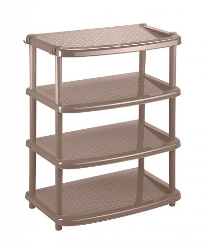 Этажерка для обуви Бытпласт Паола, 4 полки, 490 x 310 x 780 мм, коричневая фото