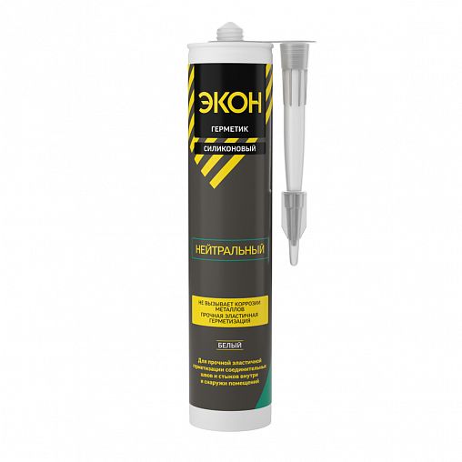 Нейтральный силиконовый герметик Экон 3000270, 280 мл, белый фото