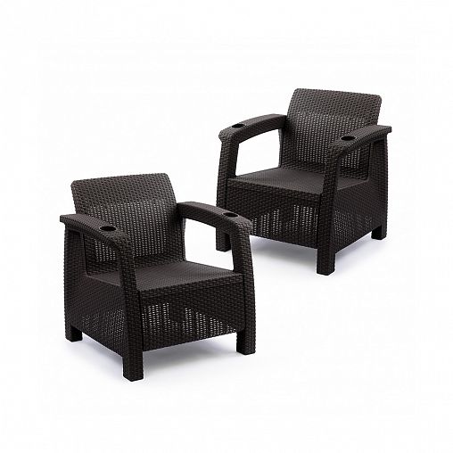 Набор 2-х кресел Альтернатива Ротанг плюс, 73 x 70 x 79 см, мокко фото