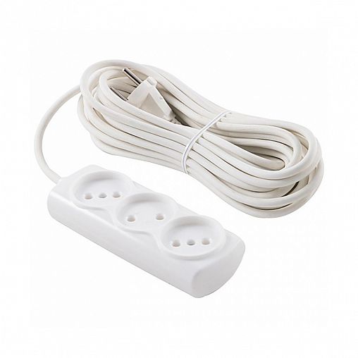 Удлинитель Engy Премиум, ПВС 2 x 0,75 мм, 3 розетки, 10 м, белый фото