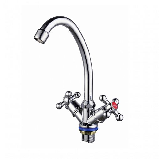 Смеситель для кухни Fauzt FZ 211-A54, двухвентильный, хром фото