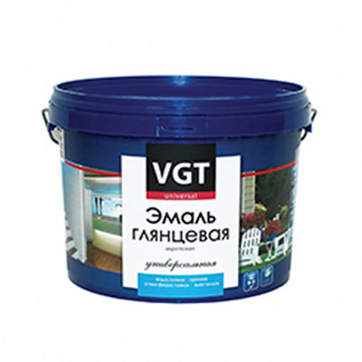 Эмаль универсальная VGT ВД-АК-1179, глянцевая, база C, бесцветная, 10 кг фото