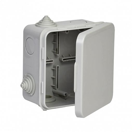 Коробка распаячная открытой установки IEK КМ41256, 100 x 100 x 50 мм, IP54, светло-серая фото
