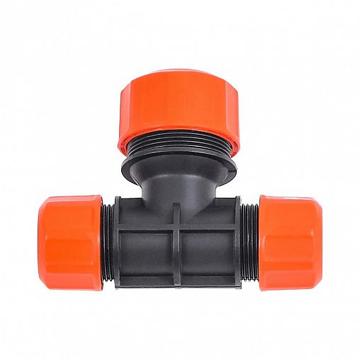 Тройник для соединения шлангов Жук, цанговый, 1/2" - 1/2" - 3/4" фото