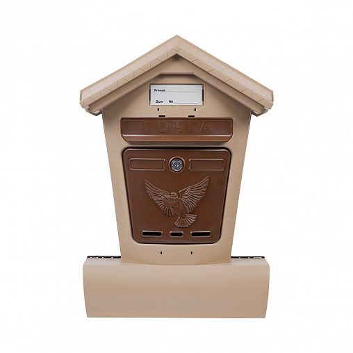 Почтовый ящик Цикл Элит, 2 ключа, бежевый/коричневый фото