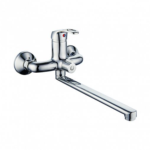 Смеситель для ванны с душем Roegen RB100C, с длинным изливом, хром фото