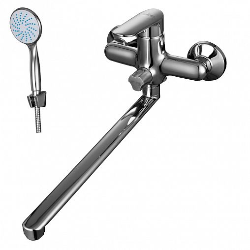 Смеситель для ванны с душем  Rossinka RS32-32, с длинным изливом, однорычажный, хром фото