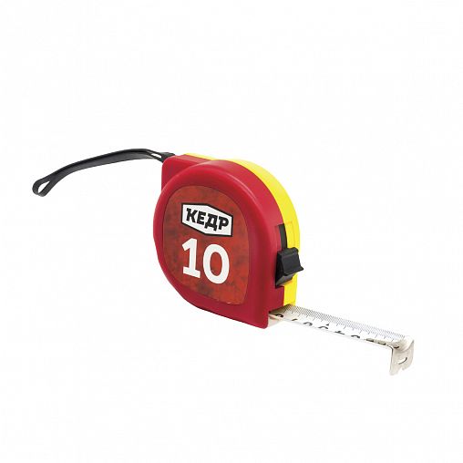 Рулетка Кедр, с фиксатором, пластиковый корпус, 10 м x 25 мм фото
