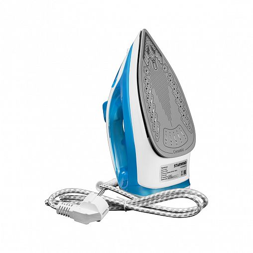 Утюг Starwind SIR2045, 1800 Вт, подошва керамическая, голубой/белый фото