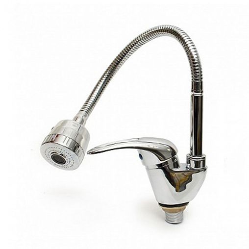 Смеситель для кухни Fauzt FZs 811-B129, с гибким изливом, однорычажный, хром фото