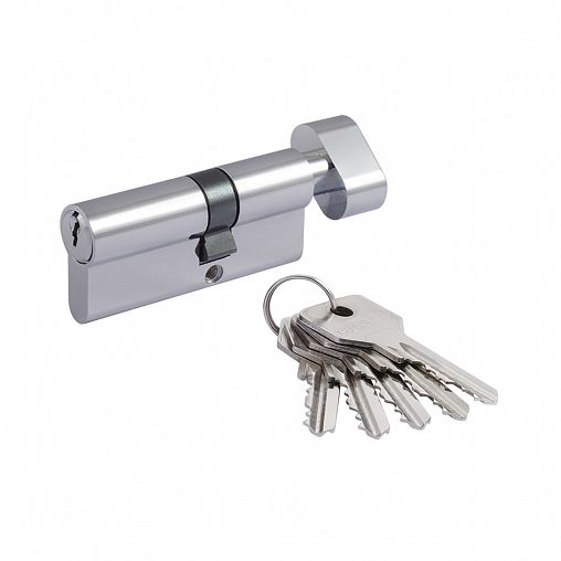 Цилиндровый механизм Нора-М STD Z ЛВ-70 (40-30В), ключ/вертушка, хром фото