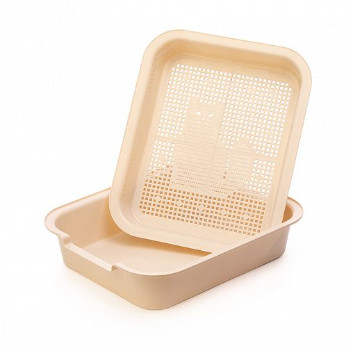 Лоток для животных Альтернатива, пластиковый, бежевый фото