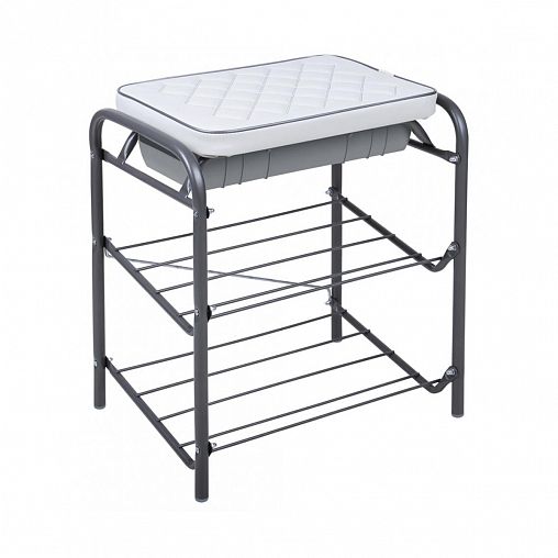 Банкетка для обуви Haushalt НБ2/C, мягкое сиденье, 44 x 33 x 51,6 см, каркас темно-серый фото