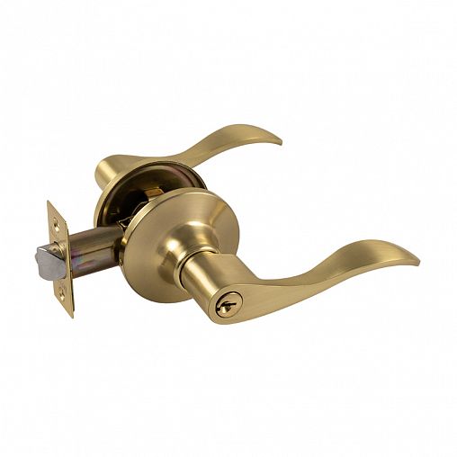 Ручка-защелка Нора-М Isparus ЗВ1-01, ключ/фиксатор, матовое золото фото