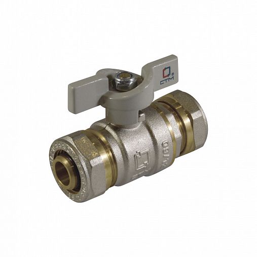 Кран шаровой СТМ для воды 16 x 20, гайка обжим, бабочка фото