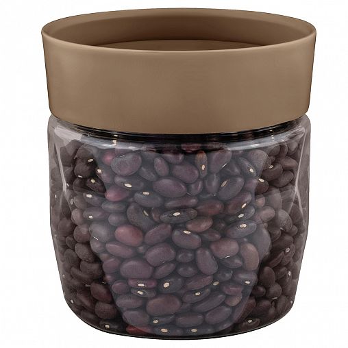 Банка для сыпучих продуктов Plast Team Stockholm, 0,5 л, шоколадный мокко фото