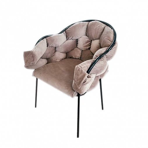 Стул-кресло с мягким сиденьем New Victoria Бицепс, черный/темно-бежевый фото