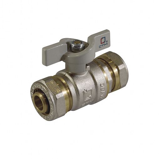 Кран шаровой СТМ для воды 16 x 16, гайка обжим, бабочка фото