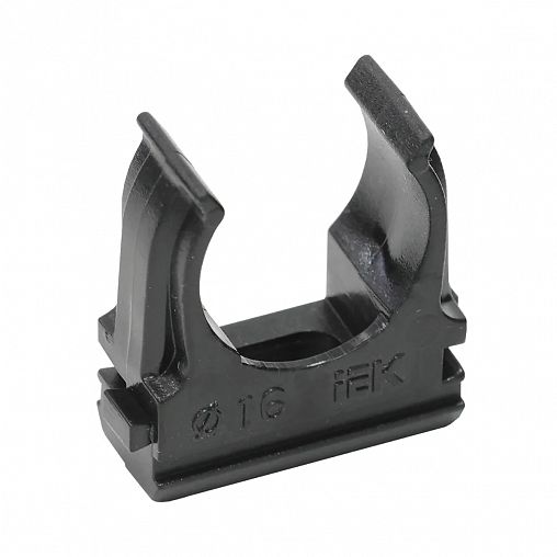 Держатель для трубы IEK CF16, 16 мм, с защёлкой, 10 шт, черный фото