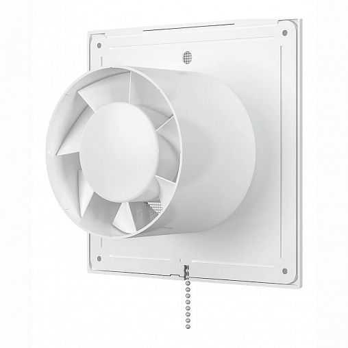 Вентилятор осевой вытяжной Era E 100 S -02, с сеткой и тяговым выключателем, D 100 мм, 14 Вт фото