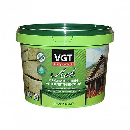 Лак пропиточный с антисептиком для дерева и камня VGT, акриловый, 2,2 кг, дуб светло-серый фото