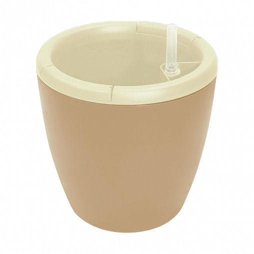 Горшок для цветов InGreen Munchen, с автополивом, 5 л, молочный шоколад фото