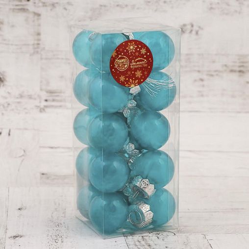 Набор елочных шаров Зимнее волшебство Фелиция, d 4 см, 20 шт, изумрудный фото