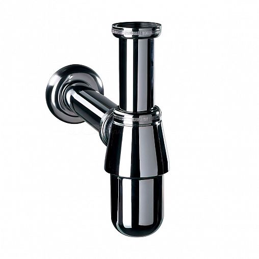 Сифон для раковины регулируемый Wirquin Classic, без выпуска, 1 1/4" x 32 мм, отвод с розеткой, хром фото