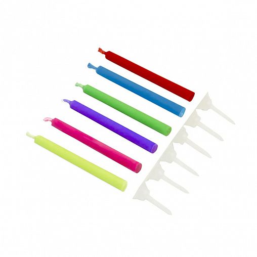 Свечи для торта Paterra Цветное пламя, 6 см, 6 шт фото